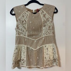 Pretty loved Bcbg peplum lace blouse